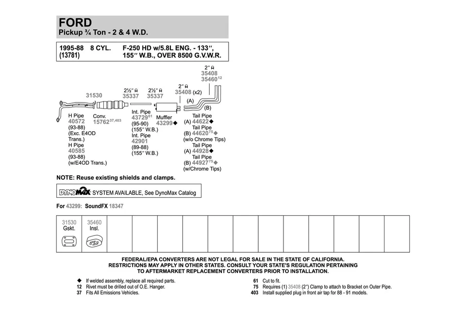For Ford F-250 HD 97 SoundFX Steel Oval Direct-Fit Aluminized Exhaust Muffler Foto 4 de 4
