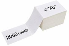 Fanfold 4 x 6 Direct Thermal Shipping Labels with Perforations, 2000 Labels