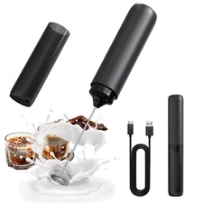 Rechargeable Milk Frother Handheld Dual Spring Whisk Electric Coffee Frother