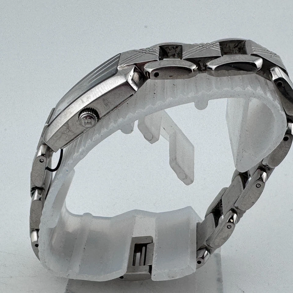 Burberry Swiss Quartz Watch BU4211 Women Silver Steel Rectangle New Battery 7" - Image 4 of 4