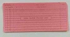 Vintage IBM Punch Cards COBOL SOURCE PROGRAM Lot of 10 PINK