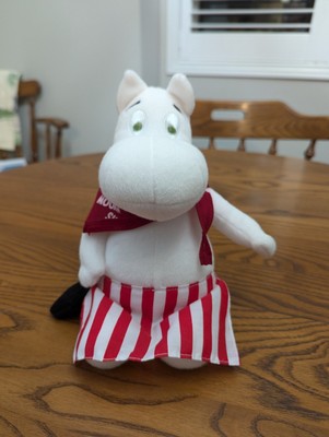 Moomin By Martinex .Plush 8'' Stuffed Toy Doll . EUC. Apron And Purse. Japan. 