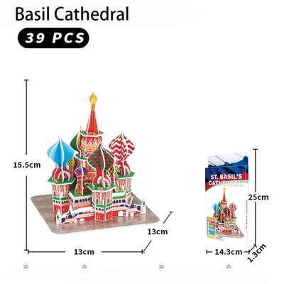 3D Puzzle Building Basil Cathedral Kit Paper Educational Toys for Kids & Adults