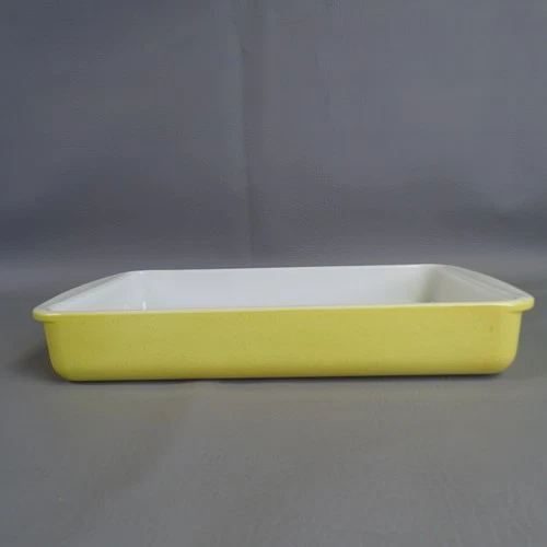 Vintage Pyrex 232 Yellow Speckled Casserole Baking Dish 2 qt