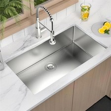 32 Inch Stainless Steel Sink, Undermount Kitchen Sink, 32"x19" Single Bowl Sink