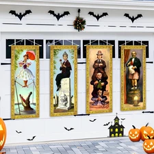Halloween Decorations Large 4 PCS Haunted Mansion Stretching Portraits Vintage V