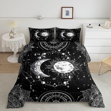 Sun and Moon Bedding Set Constellation Galaxy Comforter for Kids Boys Girls T...
