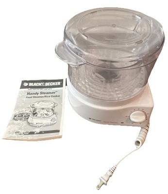 Black & Decker Handy Steamer HS80 Food Vegetable Steamer Rice Cooker w/ Manual