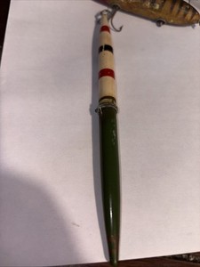 VINTAGE WOODEN LONG FISHING BOBBER 7" W/WIRES-USED