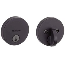 Kwikset Uptown Single Cylinder Deadbolt Iron Black SmartKey Low Profile Round