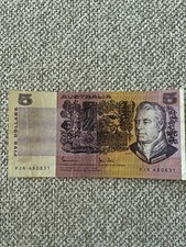 $5 Australian Paper Banknote - Johnson/Stone - PJN 680831 - FINE