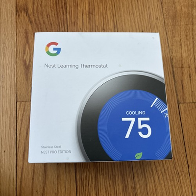 #ad Google Nest Learning Thermostat Stainless Steel Nest Pro Edition T3008US NEW $129.99