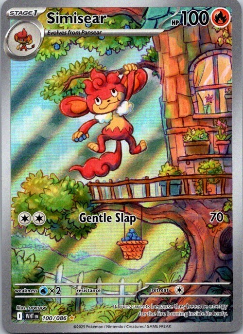 Pokemon - Simisear 100/086 White Flare Holo Illustration Rare Near Mint 100/086