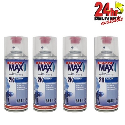SPRAYMAX 680061 2K GLANZ KLARLACK AEROSOL 400ML - KRAFTSTOFF BENZINBESTÄNDIG X 4