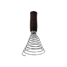 Stainless Steel Egg Beater, Wire Spiral Whisk with Wooden Handle code 93