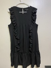 Black Ruffled Sleeveless Dress