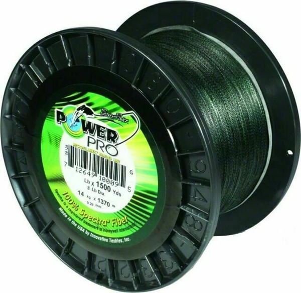 Power Pro 21100801500E Spectra Fiber 80lbs 1500 Yards Braid Fishing Line Green for sale online