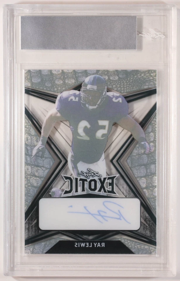 2022 LEAF EXOTIC RAY LEWIS PRE PROD PROOF CLEAR CROCODILE AUTO # 1/1 RAVENS - Image 2 of 2