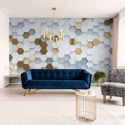 VLIES FOTOTAPETE Selbstklebend XXL Wohnzimmer MOSAIKA 3D Sechsecke 5031