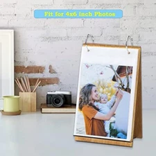  4x6 Photo Frame Flip Photo Album on Stand Vertical Display for Tabletop, 60 