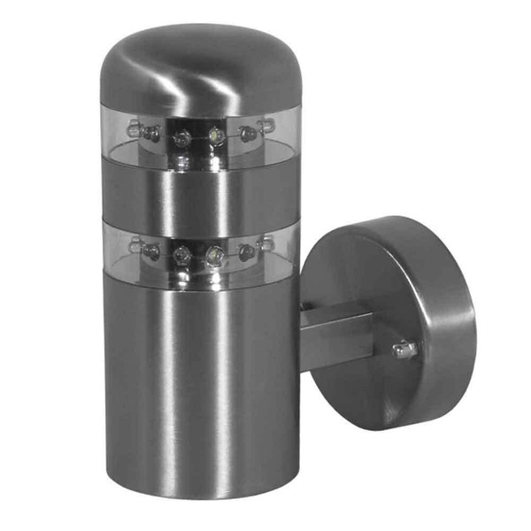 Led Edelstahl-Wandleuchte, IP44 Aussenleuchte Wandlampe Mattchrom 4000K-image