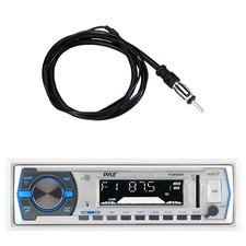 Pyle PLMRB29W Bluetooth Marine Stereo USB Receiver with Wired Radio Antenna