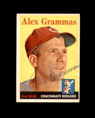 Alex Grammas Signed 1958 Topps Cincinnati Reds Autograph