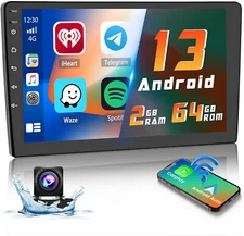 9" 2G+64G Android 13 Double 2Din Car Stereo CarPlay Touch GPS Navi Radio Camera