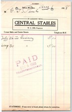 Dillon, MT  Central Stables W. C. Orr 1908 Billhead G.T. Paul*