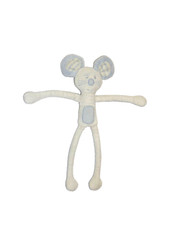 Stofftier weiß & blau MAUS Mäuschen KIK OKAY Kuscheltier Plüschtier Schlenker