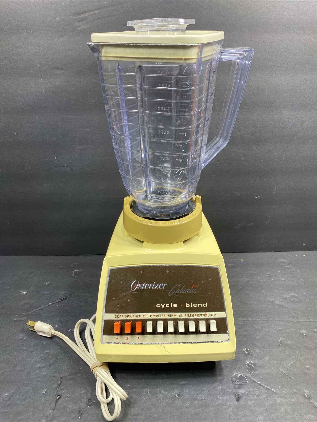 Vintage Oster Osterizer Galaxie Pulse Matic 10 Liquefier Blender Works