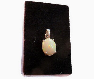 Precious Opal Cabochon Pendant 925 Silver 11.7x9.7mm AD3050