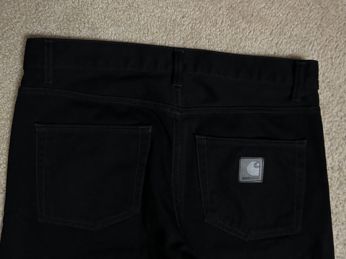 Carhartt WIP Mens (34W x 34L) Black Klondike Pants Slim Straight