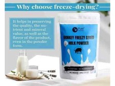 PURE NUTRITION DONKEY FREEZE DRIED MILK POWDER 100GM 3.5 Oz - FREE SHIPPING
