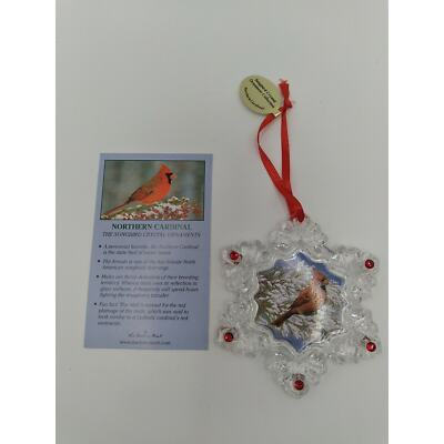 #ad Danbury Mint Songbird “Northern Cardinal” Crystal Snowflake Ornament $14.90