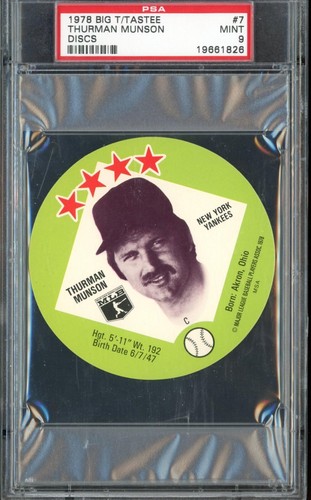 Thurman Munson #7 card from 1978 Big T Discs