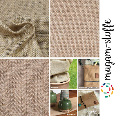 MAGAM-Stoffe ''Luca'' 100% Jute Rupfen Natur Sack-Leinen Dekostoff Meterware