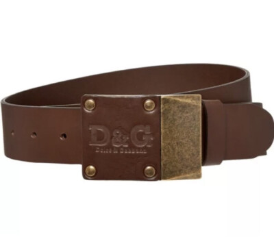 DOLCE & GABBANA D&G Brown Leather Belt - Made In Italy | eBay
