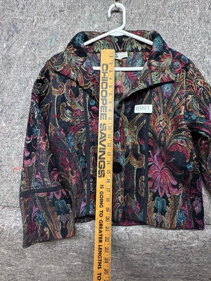 Chaqueta Blazer Habitat Mujer Ropa Para Vivir Floral Botón Frontal Pequeña Foto 3 de 4