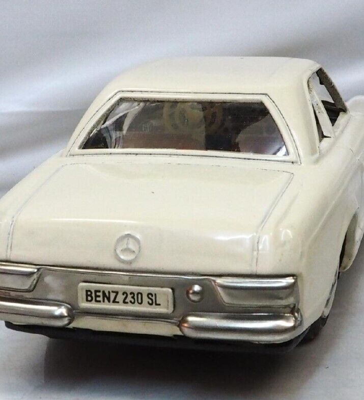 Asahi Toys Mercedes Benz 230Sl White Tin Toy Car F/S FEDEX Asahi Toys Mercedes Benz 230Sl White Tin Toy Car F/S FEDEX