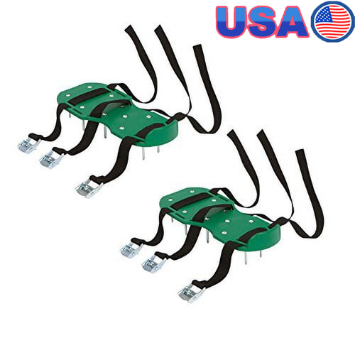 Lawn Aerator Spike Shoes Adjustable Straps Durable Zinc Alloy 13 Spikes New