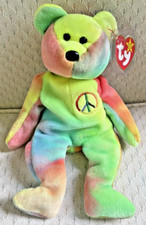 PEACE BEAR #4053 BEANIE BABY MWMTS GREAT COLORS!! #102 IN TUSH TAG !!!!