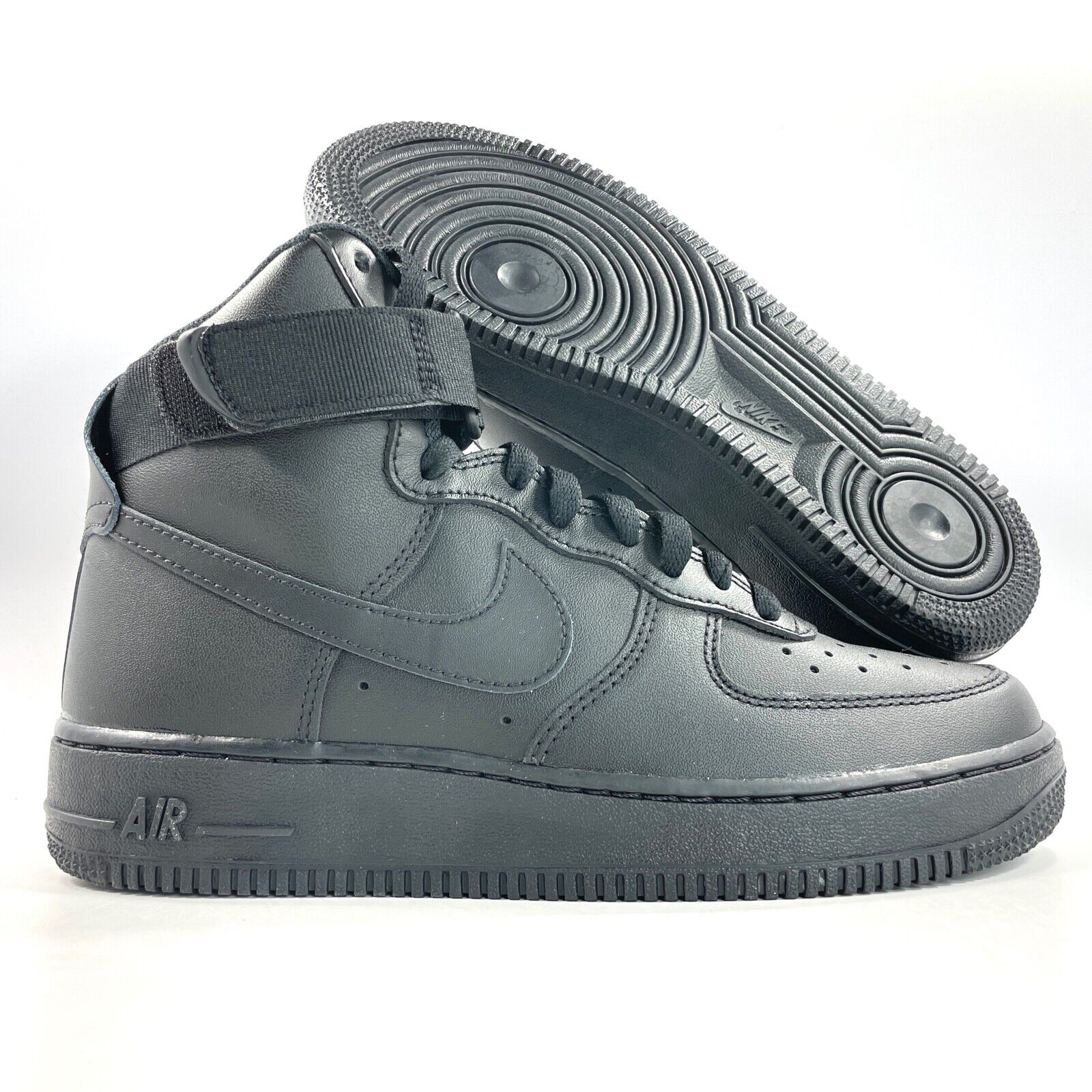 Nike Air Force 1 High LE GS Triple Black Sneakers DH2943-001 5.5Y