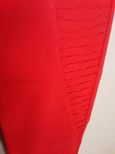 Jvini Stretch Pants Girls Sz. L Leggings Red Zip Pockets Y2K - Picture 5 of 22