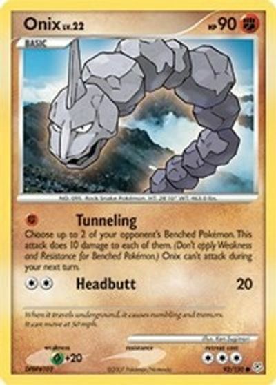 Onix 92/130 Diamond & Pearl Common Moderate Play Pokemon DNA GAMES