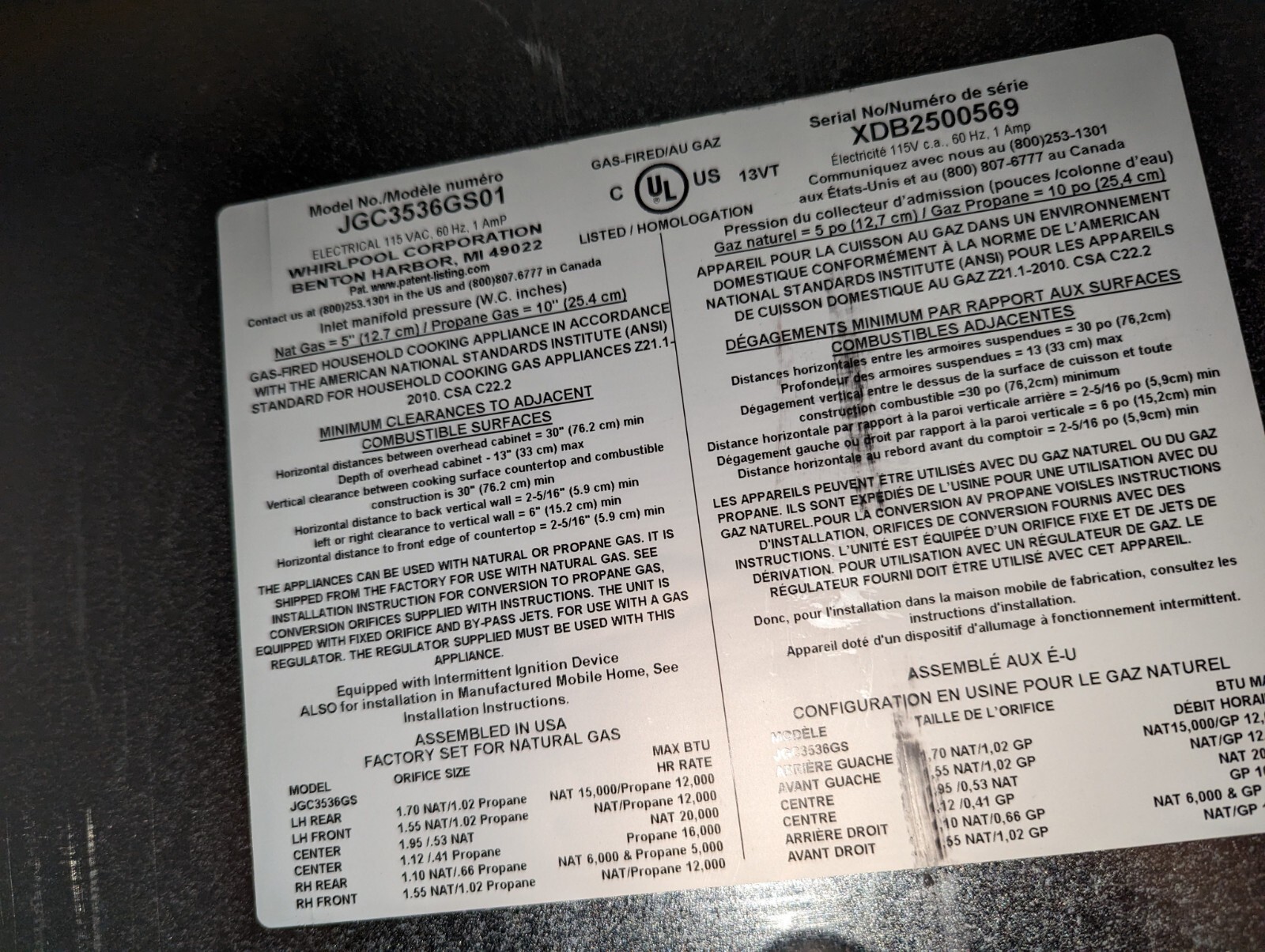 JennAir EuroStyle Series JGC3536GS 36" Gas Cooktop, 5 Sealed Burners