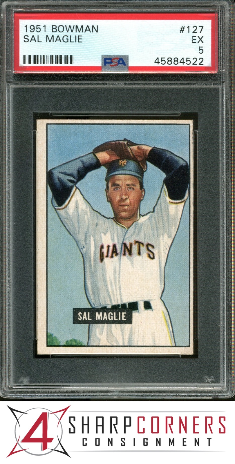1951 BOWMAN #127 SAL MAGLIE RC GIANTS PSA 5