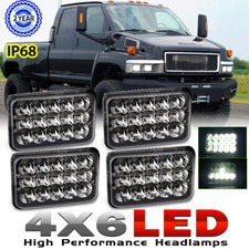 Black 4x6 Led Headlights Hilo Drl For Gmc C4500 Chevrolet C5500 Kodiak 4pcs Black 4x6 Led Headlights Hilo Drl For Gmc C4500 Chevrolet C5500 Kodiak 4pcs