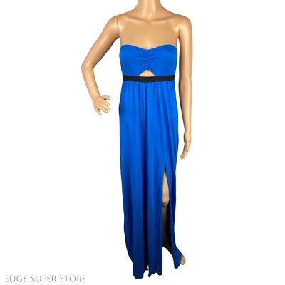 Urban Outfitters Silence Noise Blue Black Maxi Long Strapless Dress Size  Small | eBay