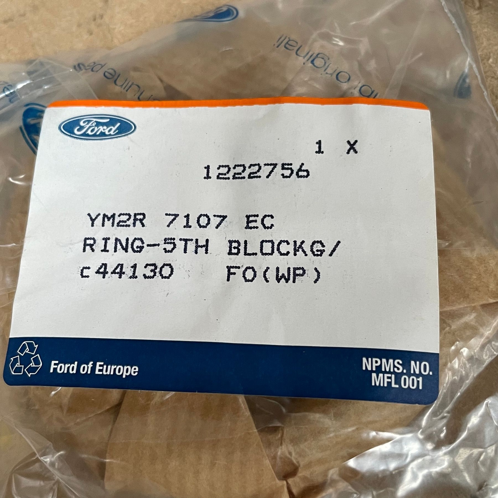 Genuine Ford Gearbox Input Shaft Synchro Ring 1222756 for sale 